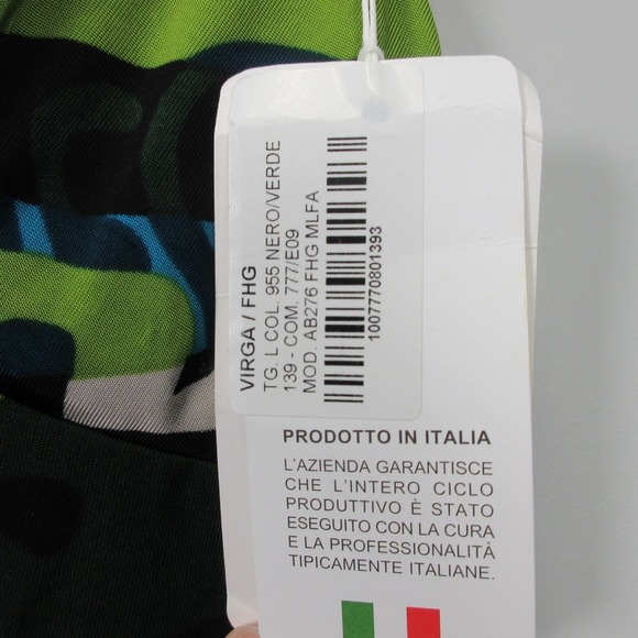 Deep Blue Y2K Floral Print Dress L Green Italy Strappy Tie Back Retro Summer 264 - Picture 3 of 10